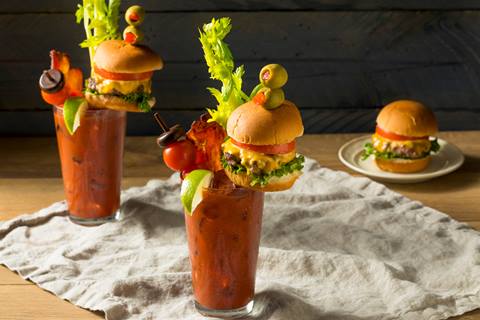 bloody mary's with burgers