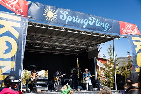 band performs on spring fling stage