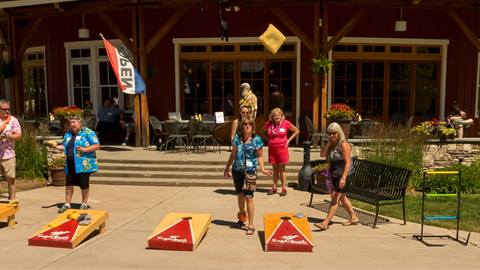Cornhole in the Courtyard