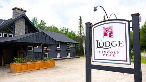 Sign in front of the Lodge at Lincoln Peak