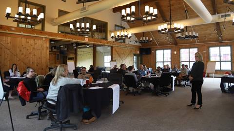 Conduct a leadership session in the Mountain View Room. 
