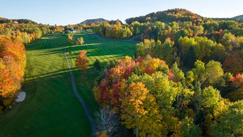 Golfers on the Sugarbush Golf Course in the Fall