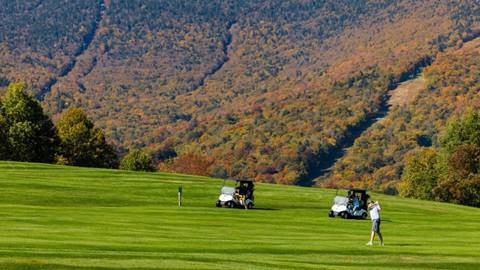 Golfers on the Sugarbush Golf Course in the Fall