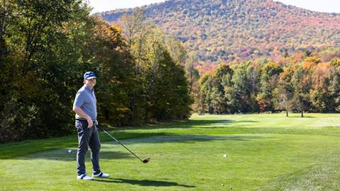 Golfers on the Sugarbush Golf Course in the Fall