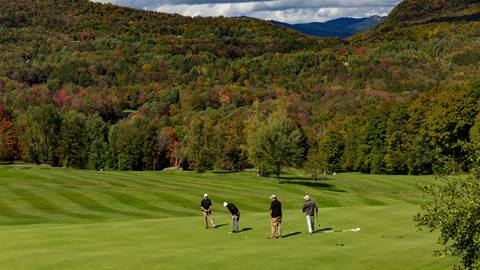 Golfers on the Sugarbush Golf Course in the Fall