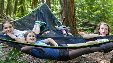 Campers hanging out