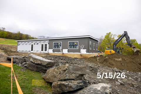 Construction of the 2026 temporary golf club house facility