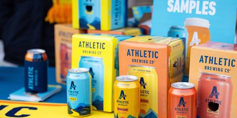 athletic brewing cans and boxes