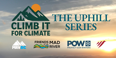 climb it for climate text overlay on sunset image