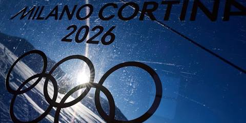 milano cortina 2026 logo with olympic rings