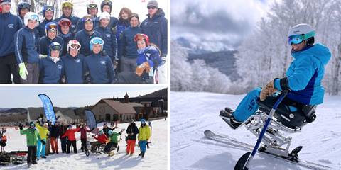 collage of kelly brush foundation community skiing
