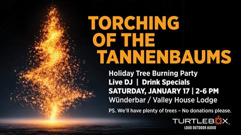 holiday tree burning graphic