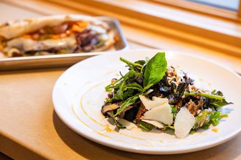 Delicious salads and sandwiches at the Happy Lounge at Sugarbush resort in Vermont 