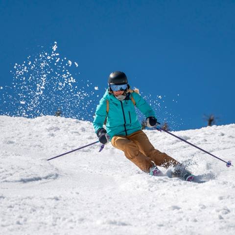 A women skiing