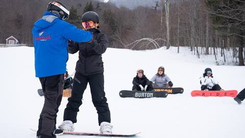 A snowboarding lesson