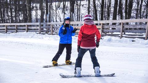 A snowboarding lesson