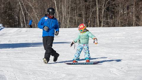 A snowboard lesson