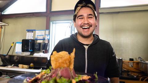 Employee smiling