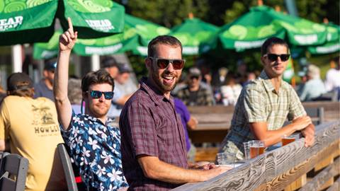 Folks partying on the Big Deck