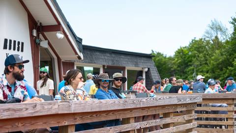 Folks partying on the Big Deck
