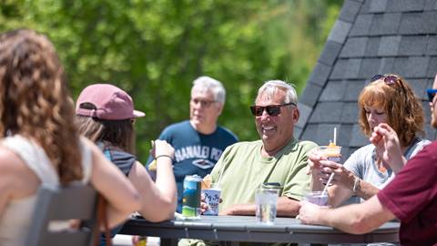 Folks partying on the Big Deck