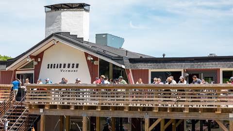 Folks partying on the Big Deck