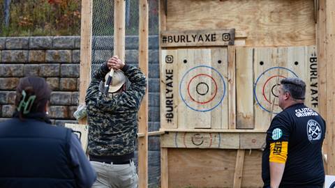 Axe throwing at Oktoberfest
