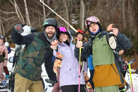 Friends with donuts on Opening Day