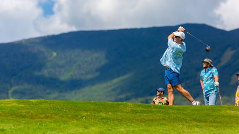 Golfer swinging
