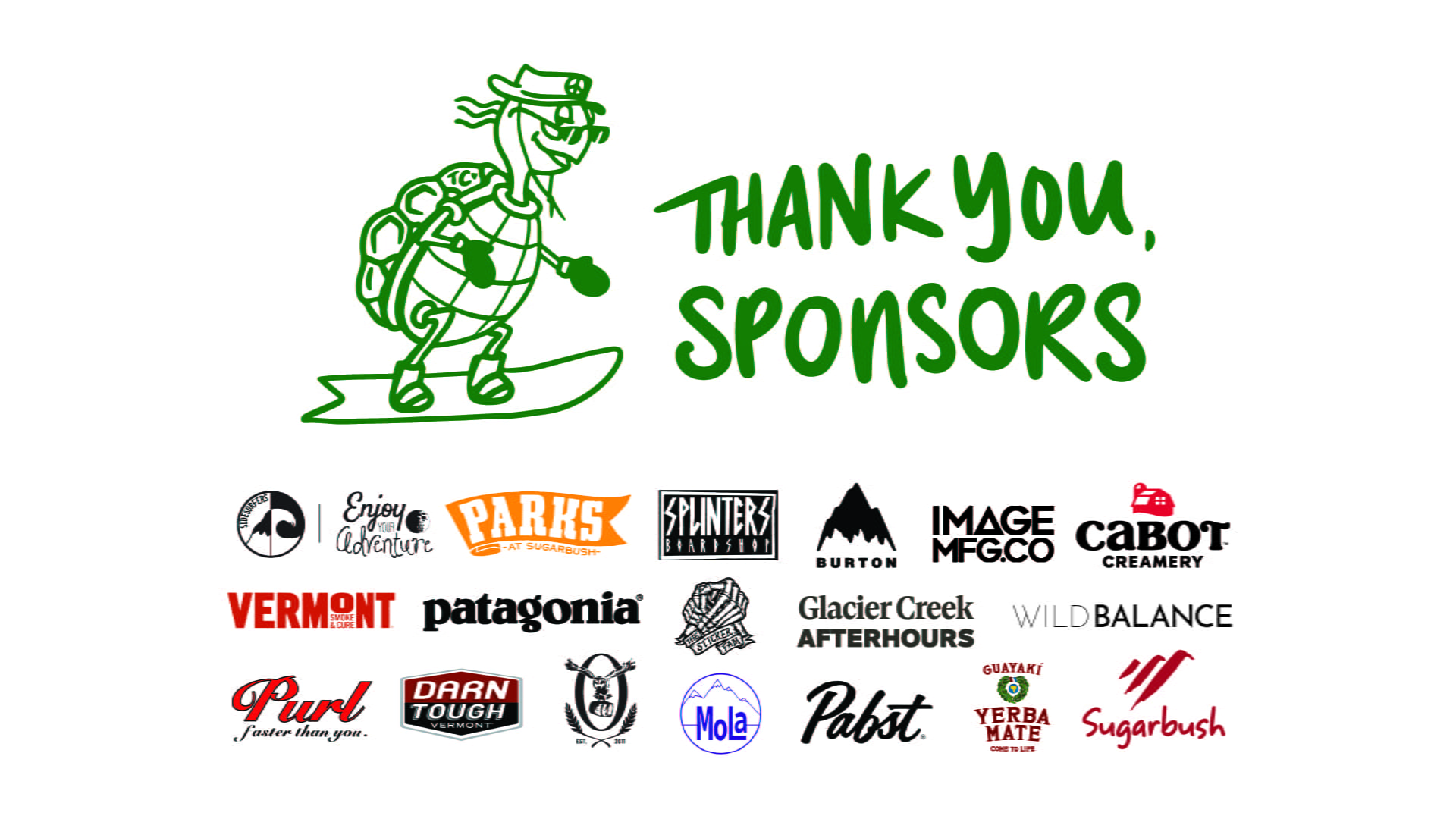 banked slalom event sponsor thank you graphic