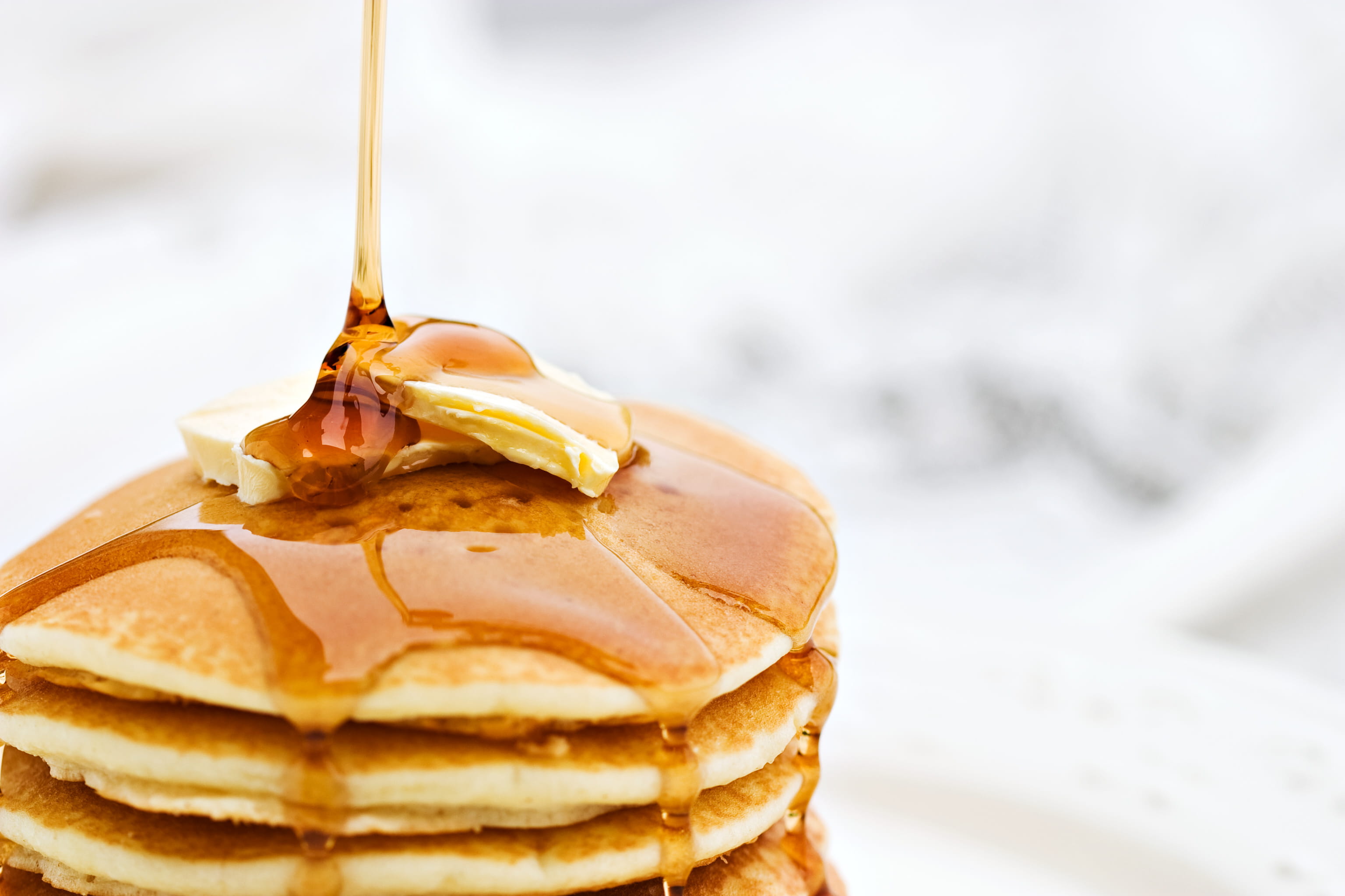 Pancake tower with syrup