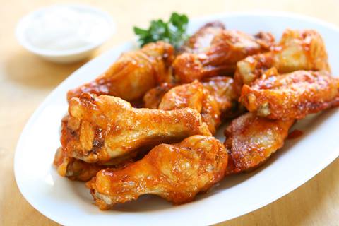 Hot wings on a plate