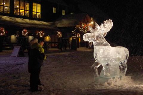 Moose ice sculpture