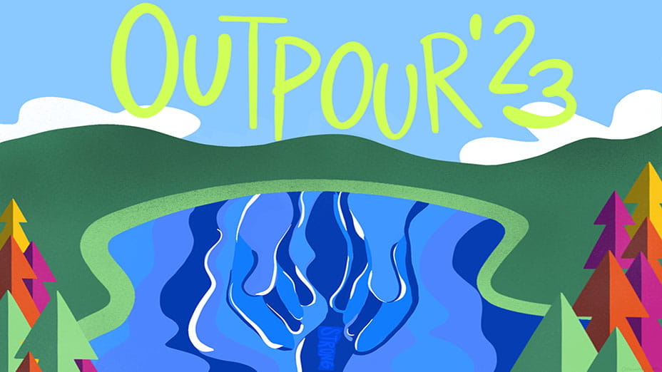 OUTPOUR 23 flood benefit concert graphic