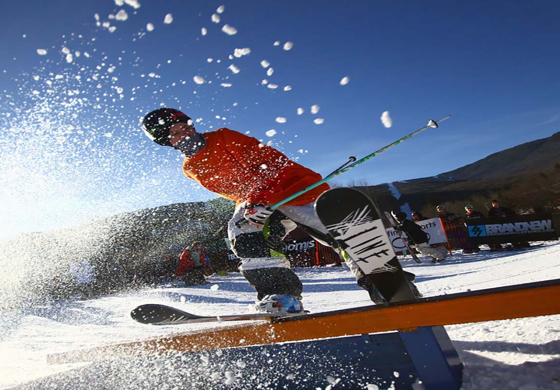 Skier Powder Rails