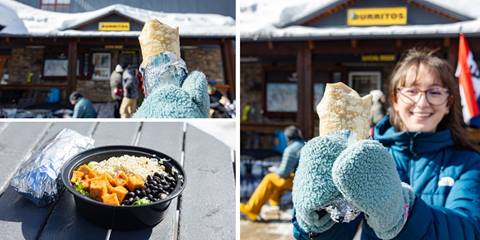 collage of burrito and burrito bowl from 802 burritos