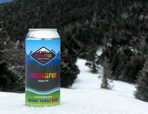 can of paradise wanderfuel beer sitting in the snow