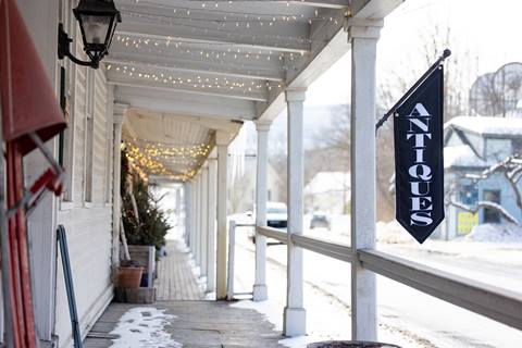 Antique store front in the mad river valley