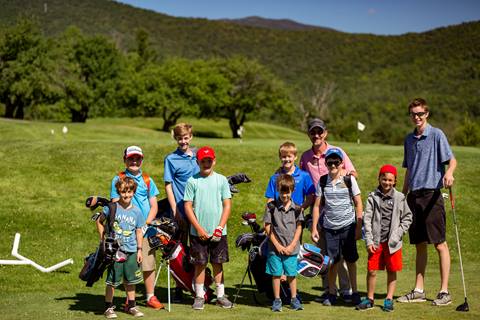 Group of golfers on a golf course