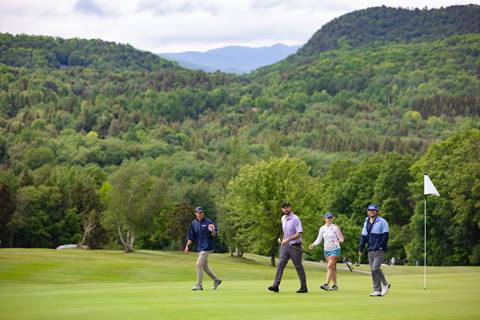 Group of golfers on a golf course