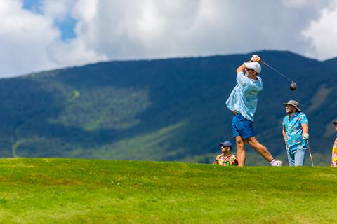Group of golfers on a golf course