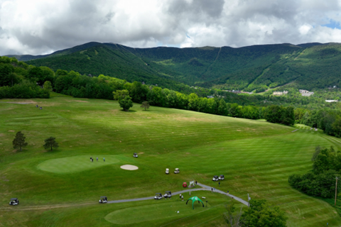 Aerial shot of the Sugarbush golf course