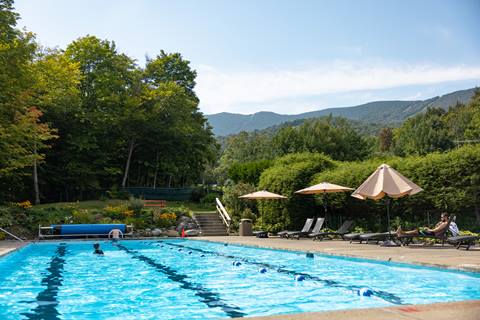 Outdoor pool area at the Sugarbush Health and Recreation Center