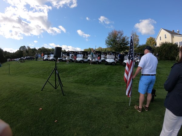 Golfers and Club House