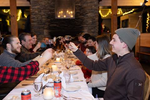Cheers at a Allyn's Lodge Dinner