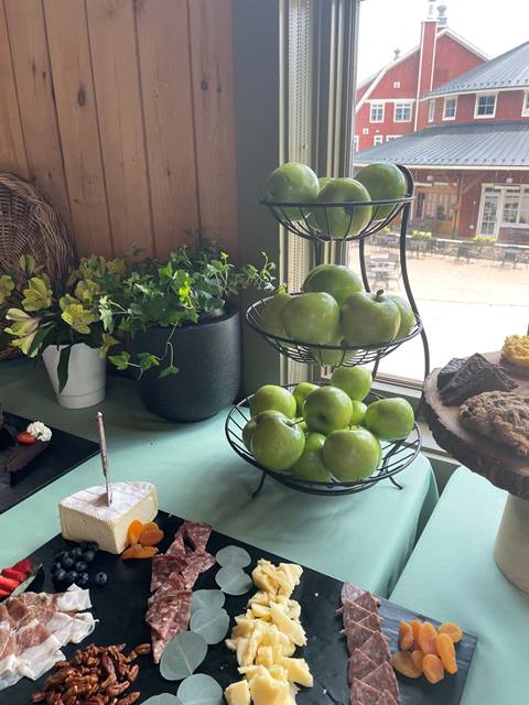 Catering apples and cheese board
