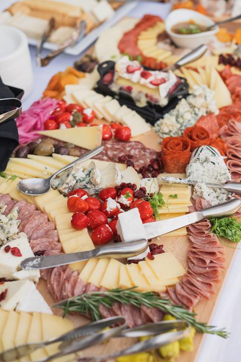 Close up of a charcuterie plate
