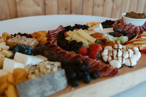 Close up of a charcuterie board