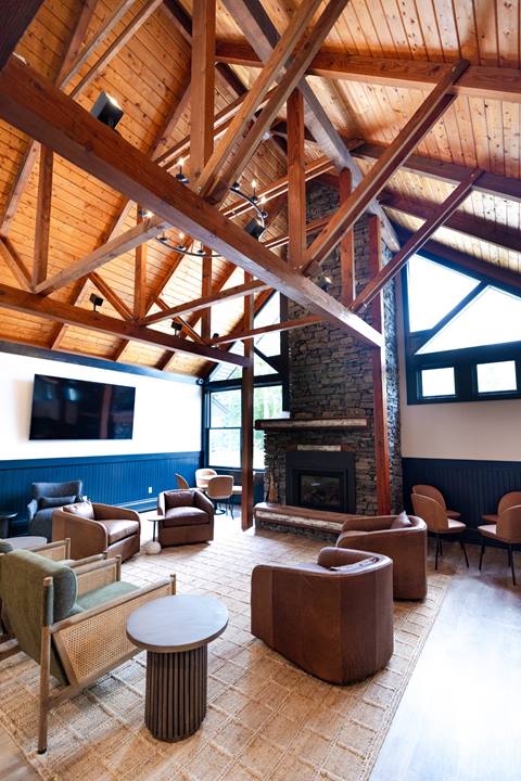 The loby of The Lodge at Lincoin Peak