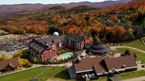 Aerial shot of Claybrook during fall